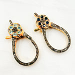Load image into Gallery viewer, DC653. Diamond Sterling Silver Drop Shape Trigger Clasp with Gemstone