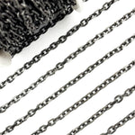 Load image into Gallery viewer, V33BRM. Black Rhodium Matte Sterling Silver Diamond Cut Cable Link Chain