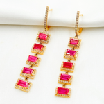 Load image into Gallery viewer, GDT501RB. 14k Solid Gold Diamond and Ruby Dangle Earrings