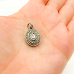 Load image into Gallery viewer, Diamond Sterling Silver Oval Charm with Polki Diamond