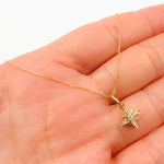 Load image into Gallery viewer, 14K Solid Gold Star Charm with Diamond