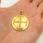 Load image into Gallery viewer, DP030. Diamond Sterling Silver Round Cross Pendant