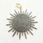 Load image into Gallery viewer, DP063. Diamond Sterling Silver Sun Pendant