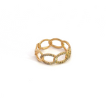 Load image into Gallery viewer, 14k Solid Gold Diamond Chain Ring.