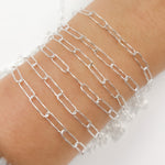 Load image into Gallery viewer, Silver Diamond Cut Paperclip Chain