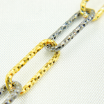 Load image into Gallery viewer, Gold Plated & Black Rhodium Sterling Silver Diamond Cut Paperclip Chains