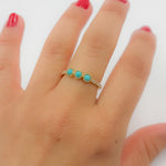 Load image into Gallery viewer, 14K Solid Gold Turquoise Band Ring