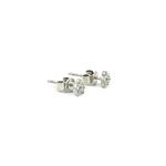 Load image into Gallery viewer, ER412616W. 14k Solid White Gold Diamond Flower Studs