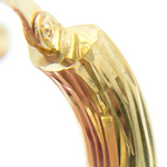 Load image into Gallery viewer, GER105. 14K Solid Gold Flat Diamond Cut Hollow Hoop Earrings