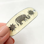 Load image into Gallery viewer, Silver Oval Enamel Connector