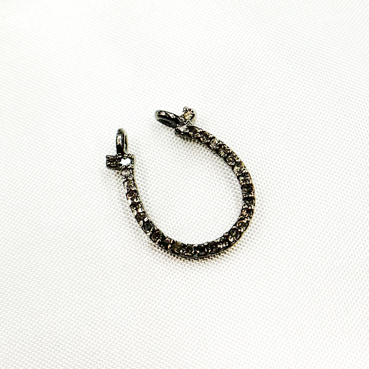 Diamond Sterling Silver Horseshoe Pendant