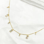 Load image into Gallery viewer, NT401824. 14K Solid Gold Diamond Dangle Necklace