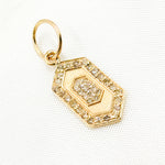 Load image into Gallery viewer, 14K Solid Gold Diamond Hexagon Charm