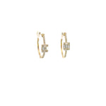 Load image into Gallery viewer, EHG57036. 14k Solid Gold Diamond Baguette Oval Hoops