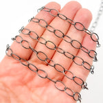 Load image into Gallery viewer, Black Rhodium Sterling Silver Oval Link Chain