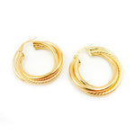 Load image into Gallery viewer, 14K Solid Gold Fancy Hollow Hoop Earrings