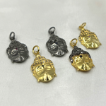 Load image into Gallery viewer, DC705. Diamond Sterling Silver Buddha Head Pendant