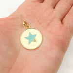 Load image into Gallery viewer, DP794A. Diamond Sterling Silver Enamel Star Pendant