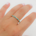 Load image into Gallery viewer, 14K Solid Gold Diamond and Turquoise Band Ring