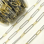Load image into Gallery viewer, Silver Paperclip Smooth & Diamond Cut Link Chains