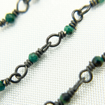 Load image into Gallery viewer, Chrysocolla Black Rhodium 925 Sterling Silver Wire Chain.  CSO6
