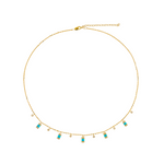 Load image into Gallery viewer, CN96316. 14K Solid Gold Gemstone and Diamond Dangle Necklace