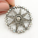 Load image into Gallery viewer, DSP065. Diamond Sterling Silver Round Star Pendant with Polki Diamond and Gemstone