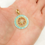 Load image into Gallery viewer, DP706A. Diamond Sterling Silver Round Star Enamel Pendant