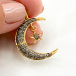 Load image into Gallery viewer, DP831. Diamond Sterling Silver Moon & Star Pendant