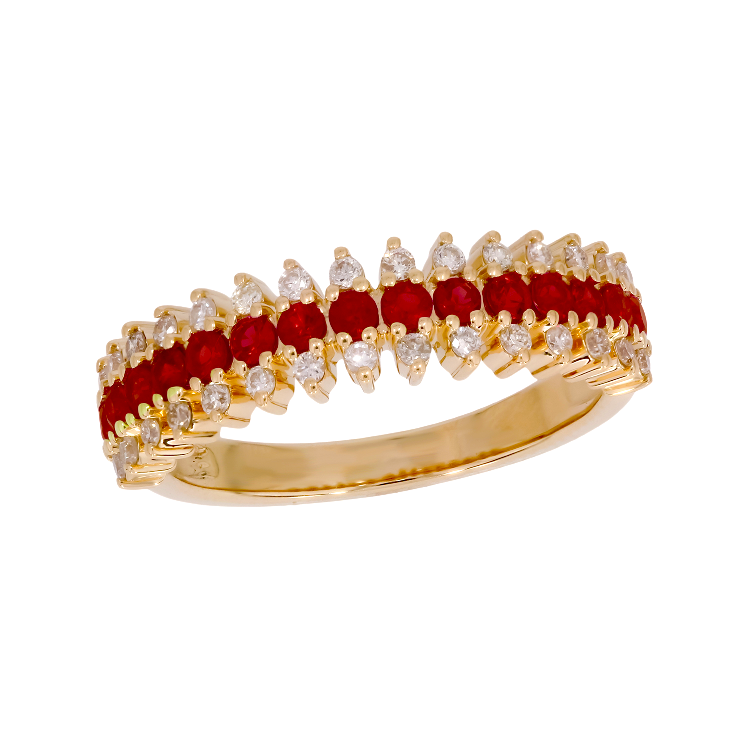 14K Solid Gold Diamond and Gemstone Ring