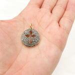 Load image into Gallery viewer, DC302. Diamond Sterling Silver Round Cross Pendant