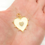 Load image into Gallery viewer, Diamond Sterling Silver Heart Enamel Pendant
