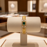 Load image into Gallery viewer, CB97170EM8X6. 14k Solid Gold Diamond, Emerald, and Mother of Pearl Fancy Bracelet
