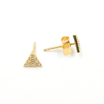 Load image into Gallery viewer, EFC54162. 14K Solid Gold and Diamonds Triangle Studs