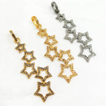 Load image into Gallery viewer, DP549. Diamond Silver Five Stars Pendant
