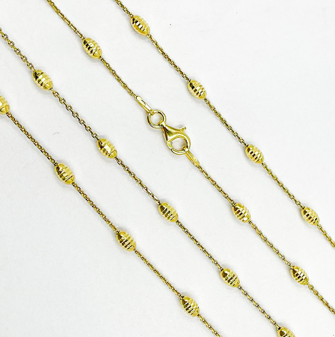 925 Sterling Silver Satellite Gold Plated Necklace. 8Necklace