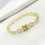 Load image into Gallery viewer, BR402447. 14k Solid Gold Diamond Marina Link Bracelet