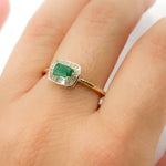 Load image into Gallery viewer, Gold Diamond and Emerald Ring