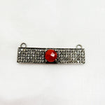 Load image into Gallery viewer, DC10. Silver Diamond and Gemstone Rectangle Connector