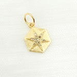 Load image into Gallery viewer, GDP426. 14K Solid Gold Diamond Hexagon Charm with Star in the Center
