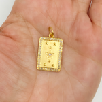 Load image into Gallery viewer, 14K Solid Gold Diamond Rectangle Pendant with Stars. GDP115