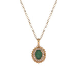 Load image into Gallery viewer, CP96735EM8X6. 18K Solid Gold Diamond & Emerald Pendant