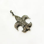 Load image into Gallery viewer, DP242. Diamond Sterling Silver Fleur De Lis Shape Pendant