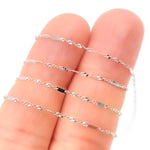 Load image into Gallery viewer, 14K White Solid Gold Flat Bar and Singapore Link Necklace