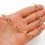 Load image into Gallery viewer, Buy 14K Solid Gold Hollow Bar and Rings Necklace