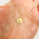 Load image into Gallery viewer, GDP460. 14K Solid Gold Diamond Evil Eye Circle Charm