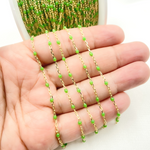 Load image into Gallery viewer, Gold Plated Sterling Silver Enamel Lemon Green Color Chain