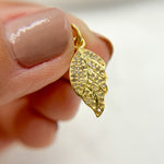 Load image into Gallery viewer, DC444. Diamond Sterling Silver Leaf Charm