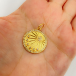 Load image into Gallery viewer, 14K Solid Gold with Diamonds Circle Charm. GDP267