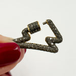 Load image into Gallery viewer, Diamond Sterling Silver Lightning Bolt Carabiner Clasp